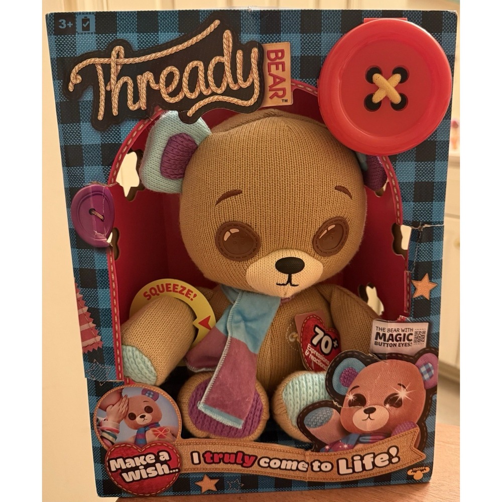 Thready Bear - Interactive 14" Plush Teddy‎ Bear Make A Wish Bear Comes to Life